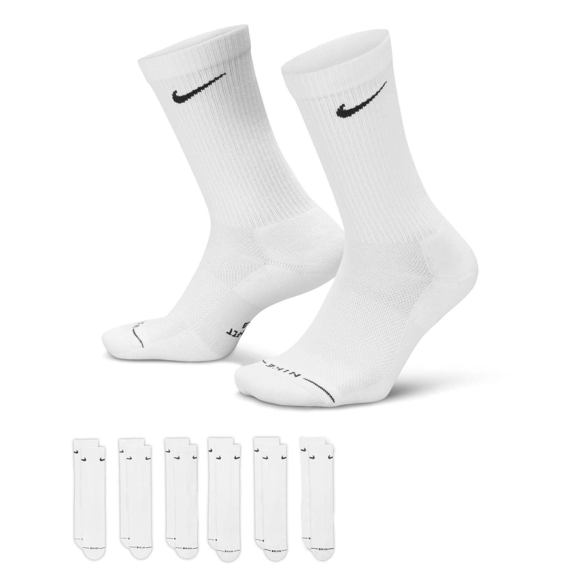 Nike Everyday Elevated Crew Socks (6 Pairs)-White